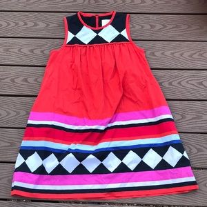 Kate Spade Babydoll Cotton Dress Geo Border size XS